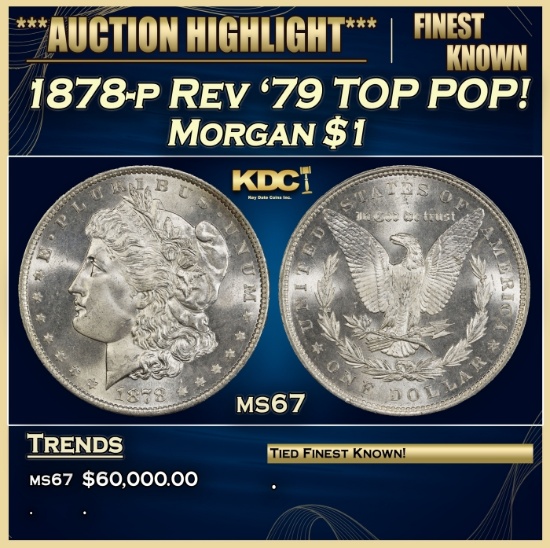 1878-p Rev '79 Morgan Dollar TOP POP! $1 ms67 SEGS