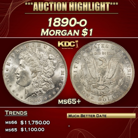 1890-o Morgan Dollar $1 ms65+ SEGS