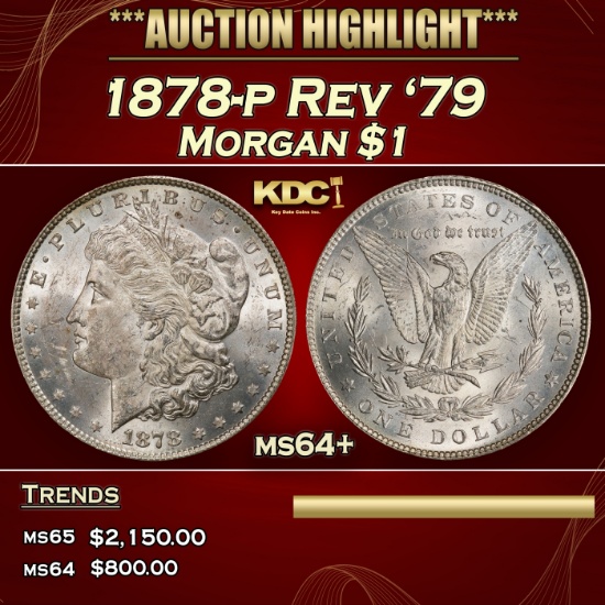 1878-p Rev '79 Morgan Dollar $1 ms64+ SEGS