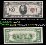 1934A $20 FRN Hawaii WWII Emergency Currency Grades Choice AU/BU Slider