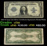 1923 $1 large size Silver Certificate Grades vf++ Signatures Woods/White