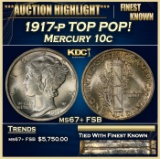 1917-p Mercury Dime TOP POP! 10c ms67+ FSB SEGS