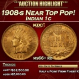 1908-s Indian Cent Near Top Pop! 1c ms66+ rd SEGS