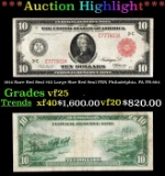 1914 $10 Large Size Red Seal FRN Rare Red Seal Philadelphia, PA Grades vf25 FR-894