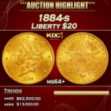 1884-s Gold Liberty Double Eagle $20 ms64+ SEGS
