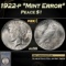 PCGS 1922-p Peace Dollar *Mint Error* $1 au58 PCGS