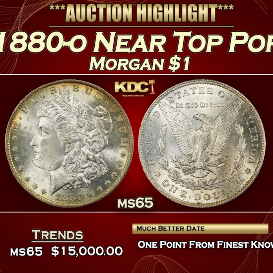 1880-o Morgan Dollar Near Top Pop $1 ms65 SEGS