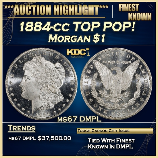 1884-cc Morgan Dollar TOP POP! $1 ms67 DMPL SEGS
