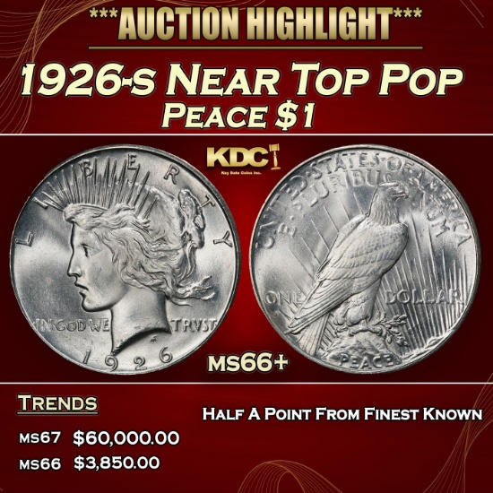 1926-s Peace Dollar Near Top Pop $1 ms66+ SEGS