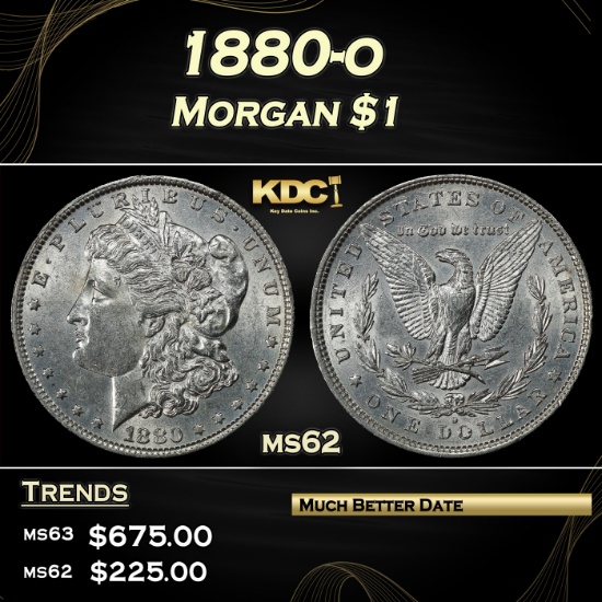 1880-o Morgan Dollar $1 Grades ms62