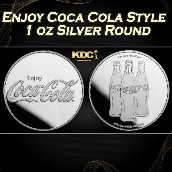 Enjoy Coca Cola Style - 1 oz Silver Round Round