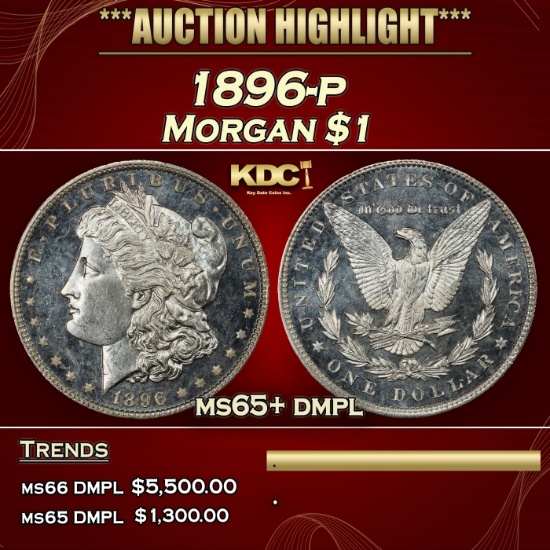 1896-p Morgan Dollar $1 ms65+ dmpl SEGS