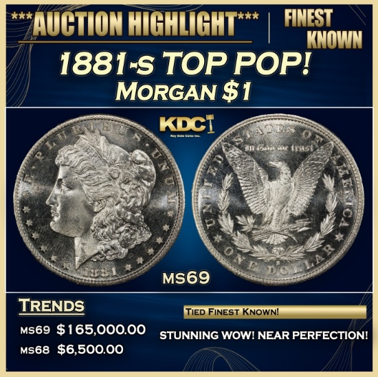 1881-s Morgan Dollar TOP POP! $1 ms69 SEGS