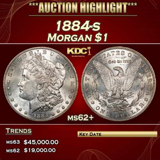 1884-s Morgan Dollar $1 ms62+ USCG