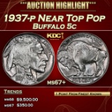 1937-p Buffalo Nickel Near Top Pop 5c ms67+ SEGS