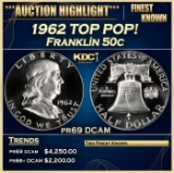1962 Proof Franklin Half Dollar TOP POP! 50c pr69 DCAM SEGS