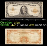 1922 $10 Large Size Gold Certificate Grades vf25 Signatures Speelman/White