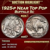 1925-p Buffalo Nickel Near Top Pop 5c ms67 SEGS