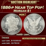 1886-p Morgan Dollar Near Top Pop! $1 ms66+ dmpl SEGS