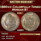 1880-cc Morgan Dollar Colorfully Toned $1 ms66+ SEGS