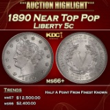 1890 Liberty Nickel Near Top Pop 5c ms66+ SEGS