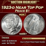 1923-d Peace Dollar Near Top Pop $1 ms66+ SEGS