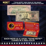 **Star Note** 2025 Year of the Snake Lucky Money $50 US Note with Red Folder Other Toy