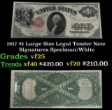 1917 $1 Large Size Legal Tender Note Grades vf+ Signatures Speelman/White