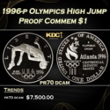 1996-p Olympics High Jump Proof Modern Commem Dollar $1 pr70 dcam SEGS