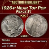 1926-p Peace Dollar Near Top Pop $1 ms66+ SEGS