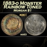 PCGS 1883-o Morgan Dollar Monster Rainbow Toned $1 ms63 PCGS