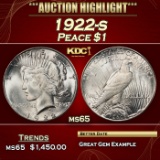 1922-s Peace Dollar $1 ms65 SEGS