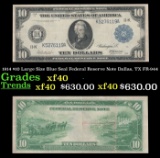 1914 $10 Large Size Blue Seal Federal Reserve Note Dallas, TX Grades xf40 FR-944