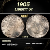 1905 Liberty Nickel 5c Grades ms65