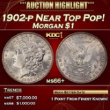 1902-p Morgan Dollar Near Top Pop! $1 ms66+ SEGS