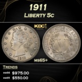 1911 Liberty Nickel 5c Grades ms65+