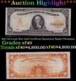 1907 $10 Large Size Gold Certificate Grades xf Signatures Napier/Thompson