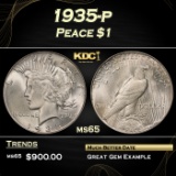 1935-p Peace Dollar $1 Grades ms65