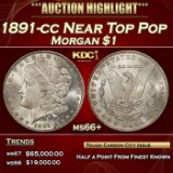 1891-cc Morgan Dollar Near Top Pop $1 ms66+ SEGS
