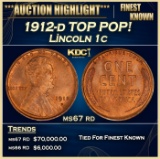 1912-d Lincoln Cent TOP POP! 1c ms67 rd SEGS
