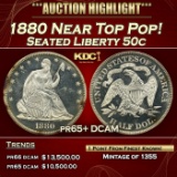 1880 Proof Seated Half Dollar Near Top Pop! 50c pr65+ DCAM SEGS