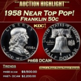 1958 Proof Franklin Half Dollar Near Top Pop! 50c pr68 DCAM SEGS