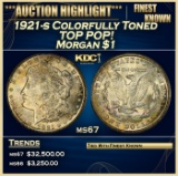 1921-s Morgan Dollar Colorfully Toned TOP POP! $1 ms67 SEGS