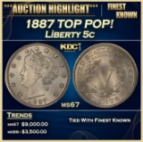 1887 Liberty Nickel TOP POP! 5c ms67 SEGS