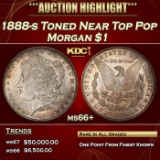 1888-s Morgan Dollar Toned Near Top Pop $1 ms66+ SEGS