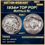 1934-p Buffalo Nickel TOP POP! 5c ms67+ SEGS