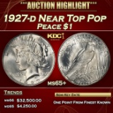 1927-d Peace Dollar Near Top Pop $1 ms65+ SEGS