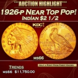 1926-p Gold Indian Quarter Eagle Near Top Pop! $2 1/2 ms66 USCG