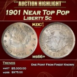 1901 Liberty Nickel Near Top Pop 5c ms66+ SEGS
