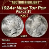 1924-p Peace Dollar Near Top Pop $1 ms67 SEGS